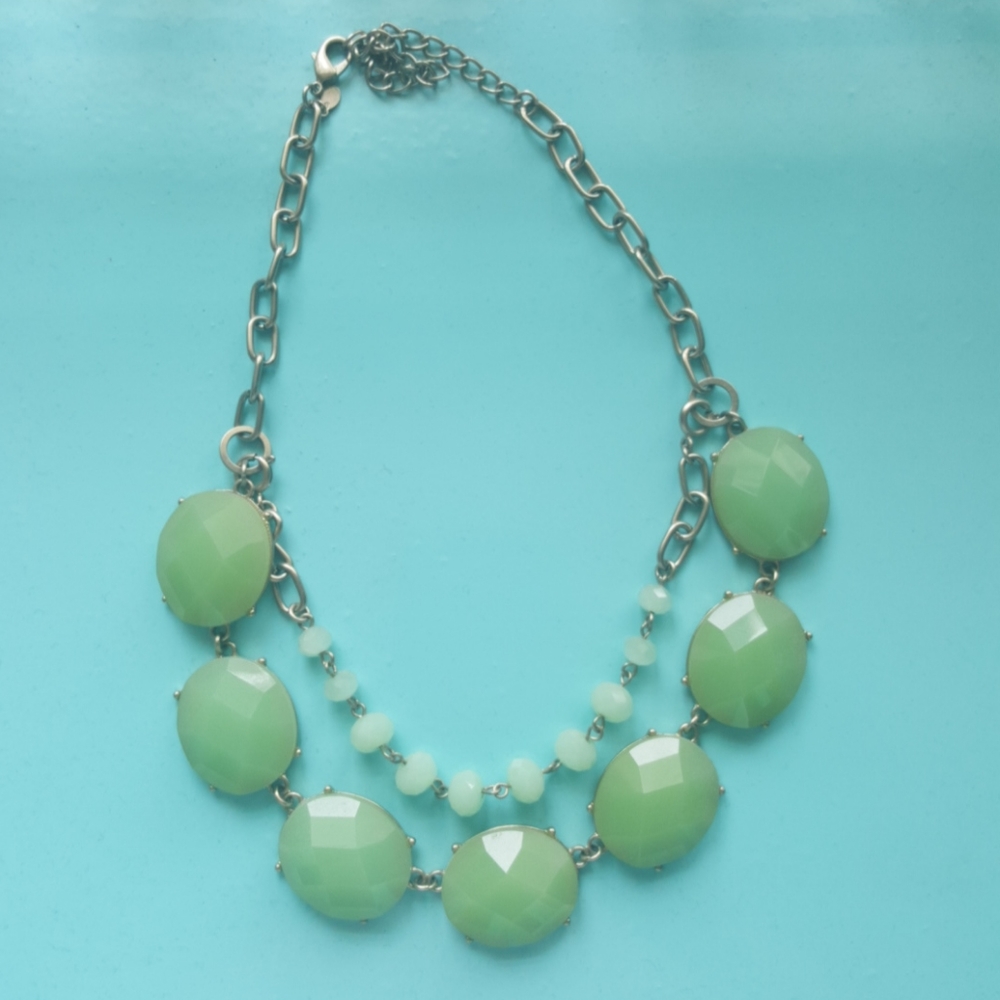PREMIER DESIGNS Mint Green and Gold Necklace